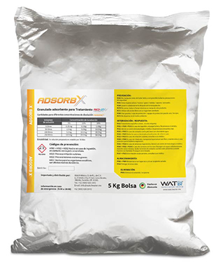 Envase de ADSORB-X, componente adsorbente que eleva el pH