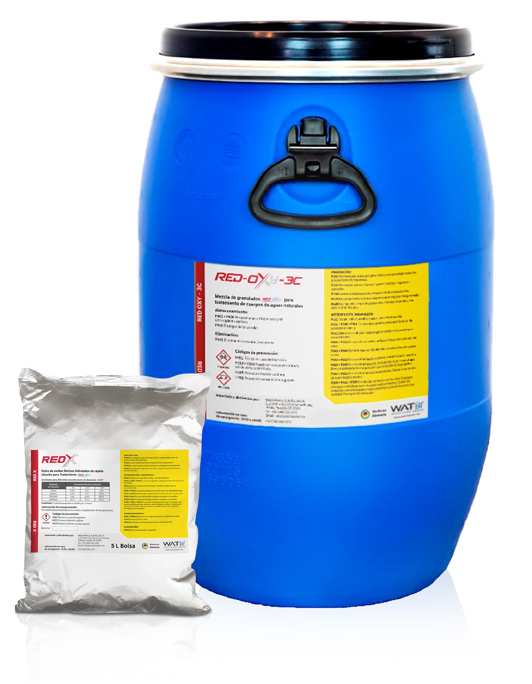 Granulado de RED-OXY 3C para aplicación directa sobre cuerpos de agua