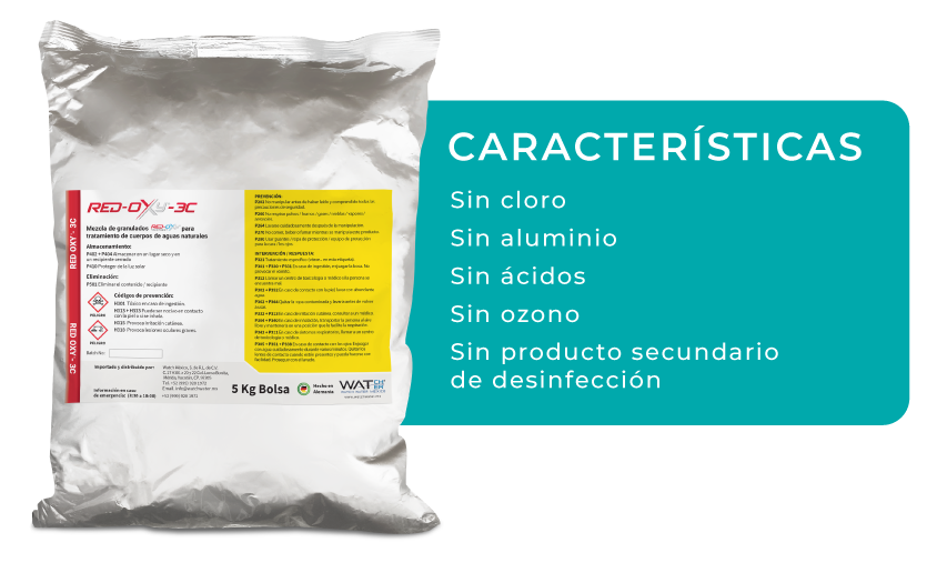 Características de RED-OXY 3C para la recuperación de cuerpos de agua